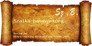 Szalka Bonaventúra névjegykártya